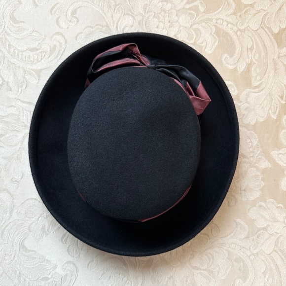 Vintage LAURA ASHLEY Great Britain black wool hat - Picture 9 of 11